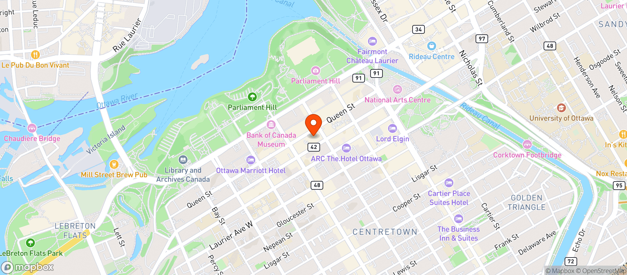 Map showing Queen St Fare