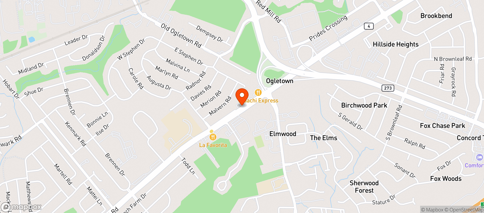 Map showing Chestnut Hill Liquor