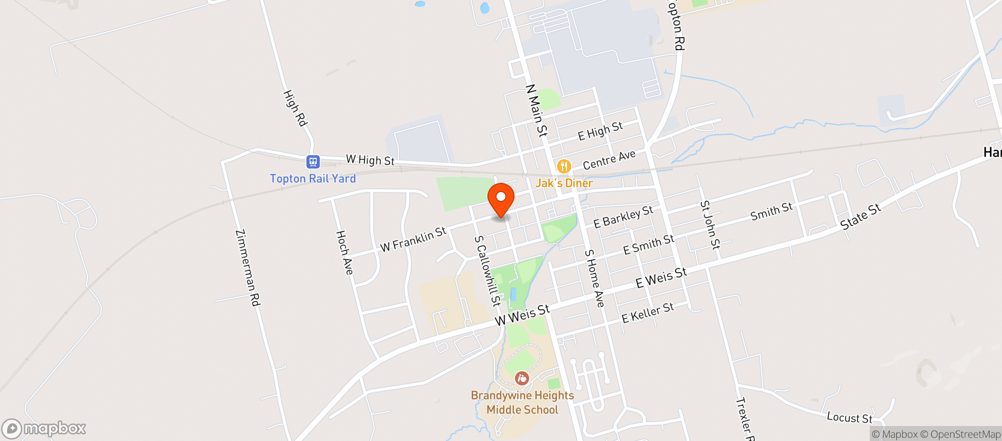 Map showing Werts Beverage Co