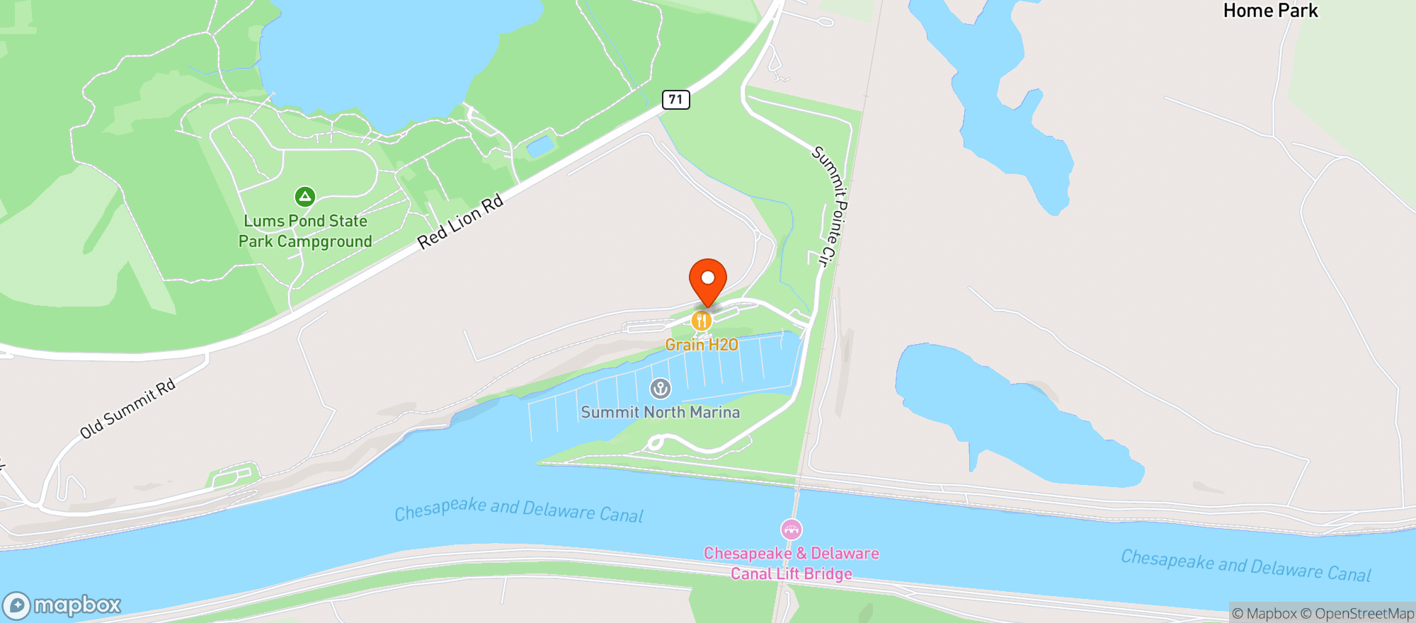 Map showing Grain H2o