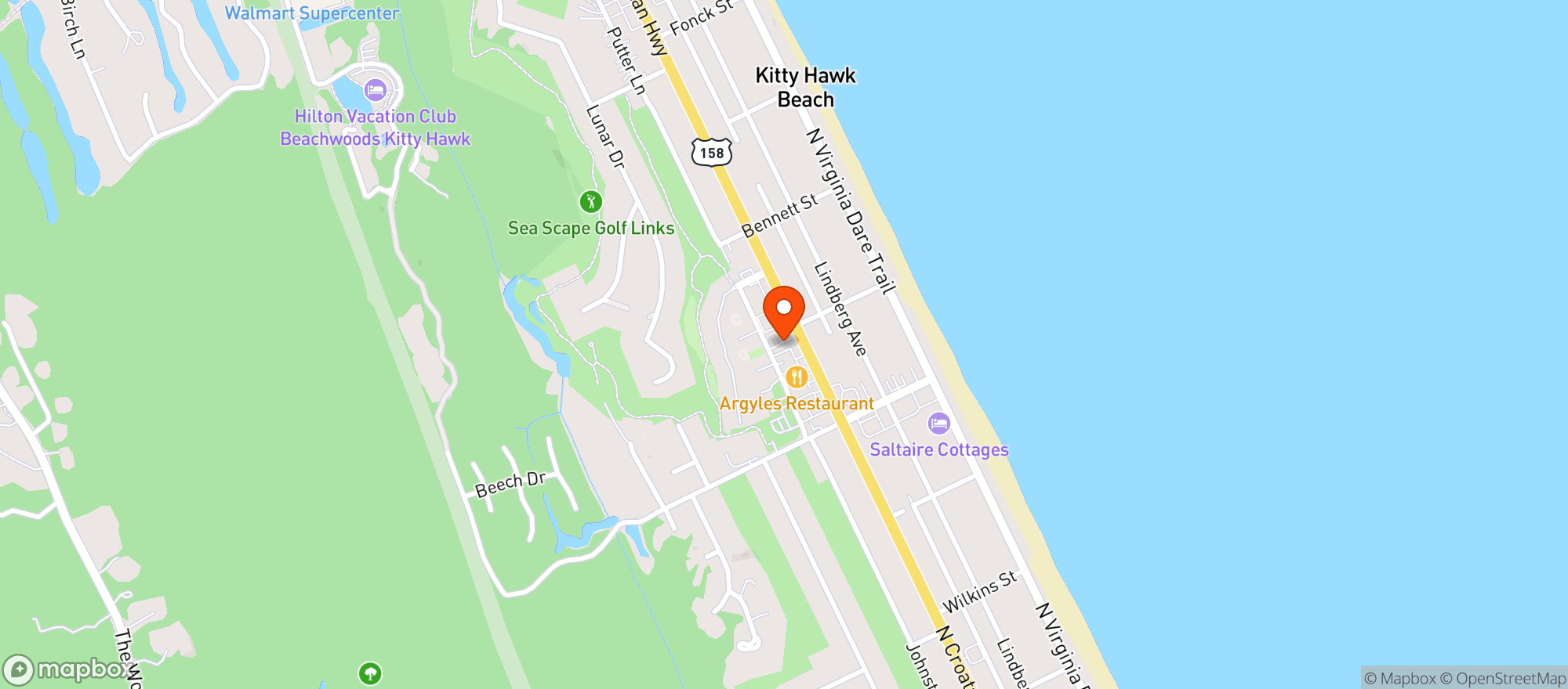 Map showing Brew Thru K. Hawk
