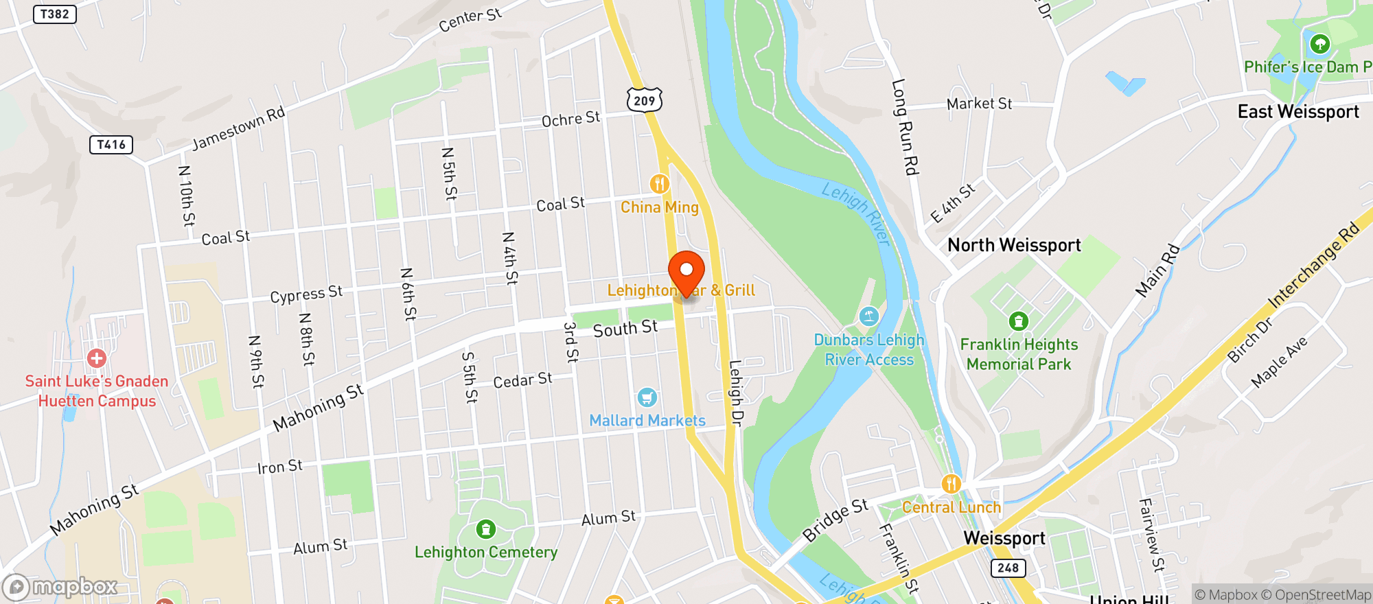 Map showing Bonnie And Clydes Pub & Grill