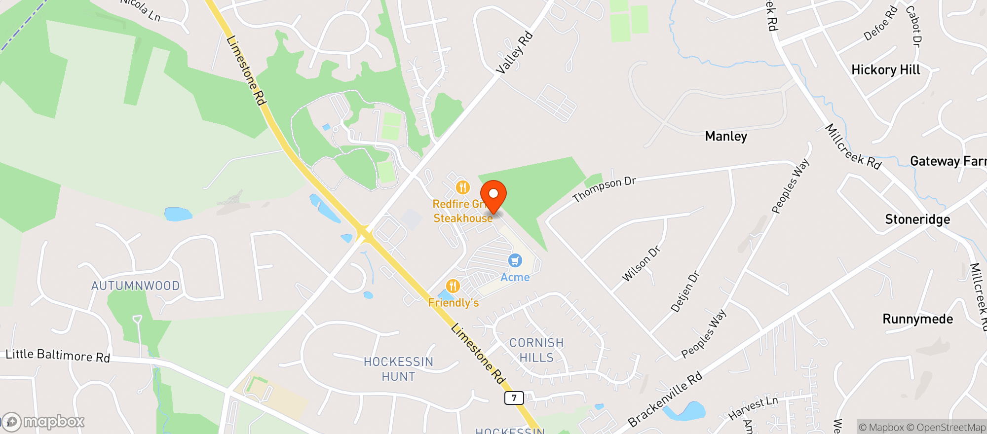 Map showing Two Stones Pub