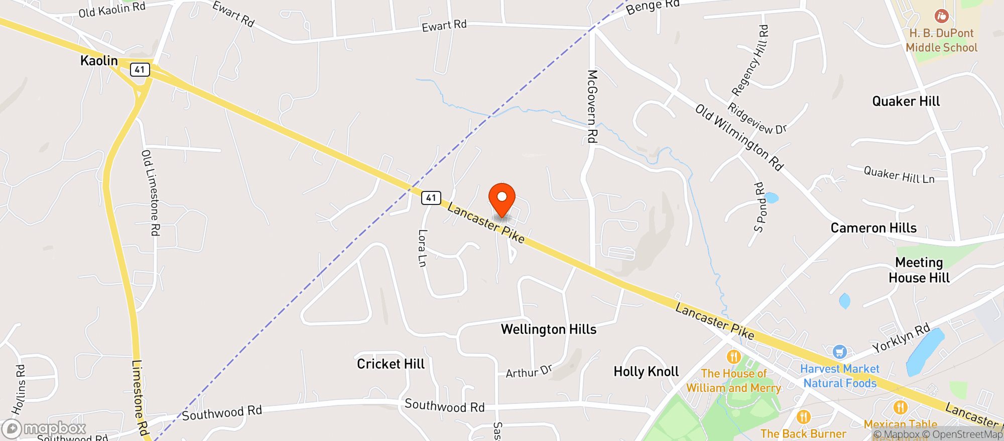 Map showing HOCKESSIN LIQUOR