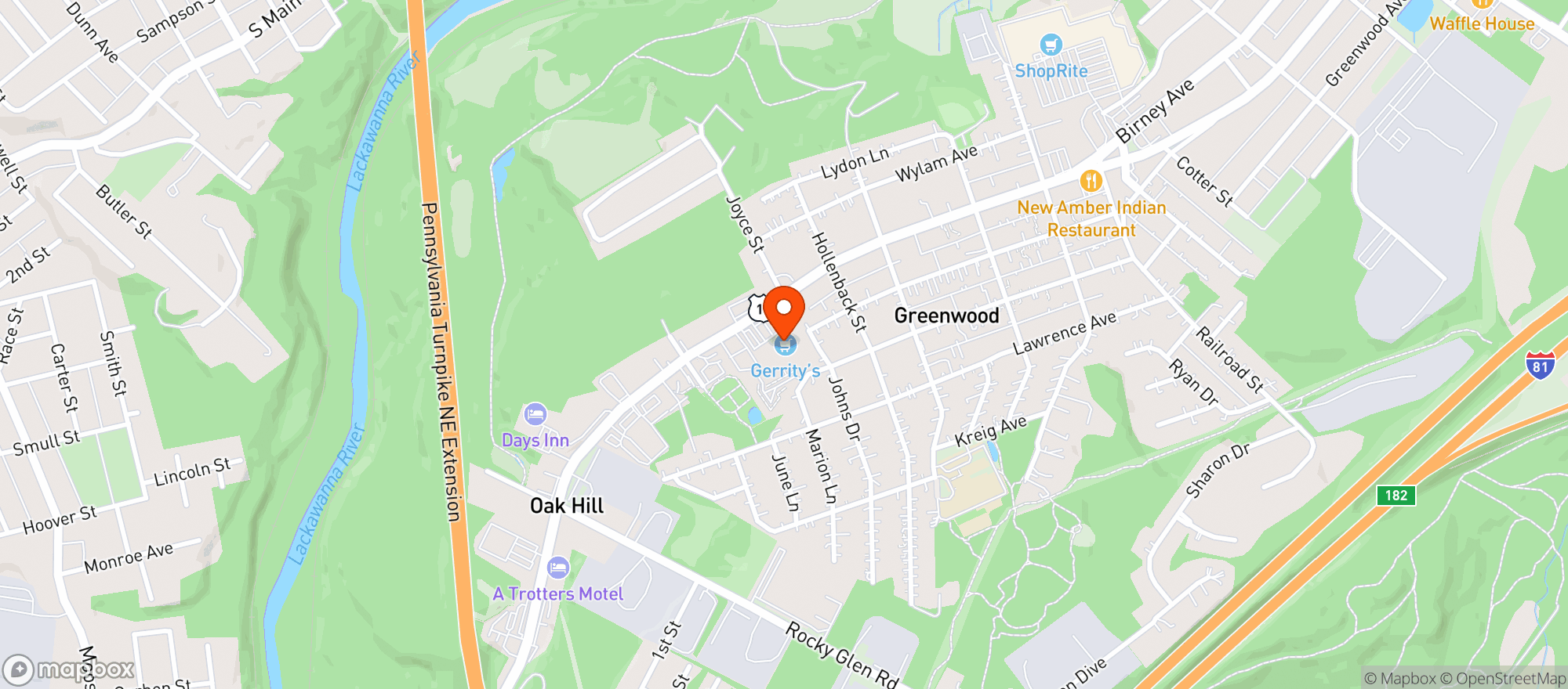 Map showing THE FRESH GROCER #486