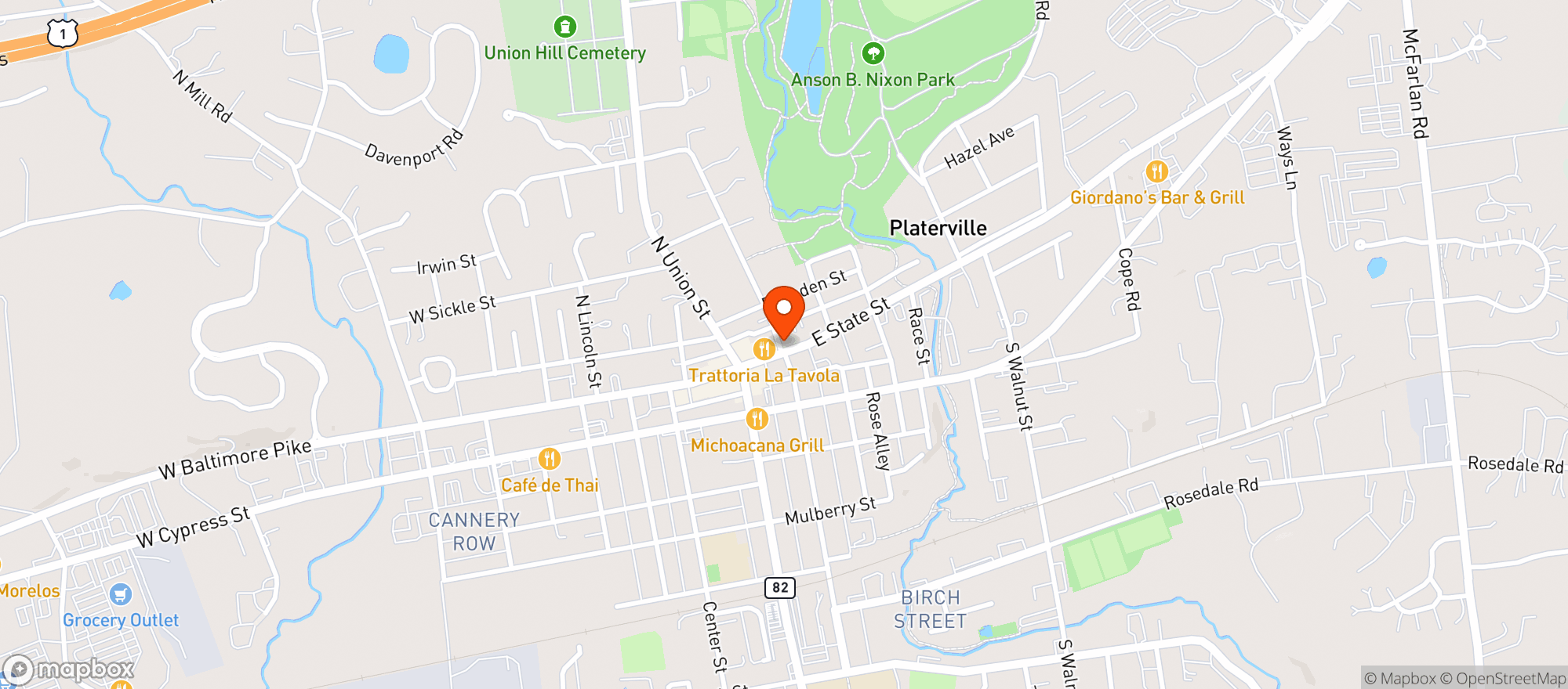 Map showing Lettys Tavern