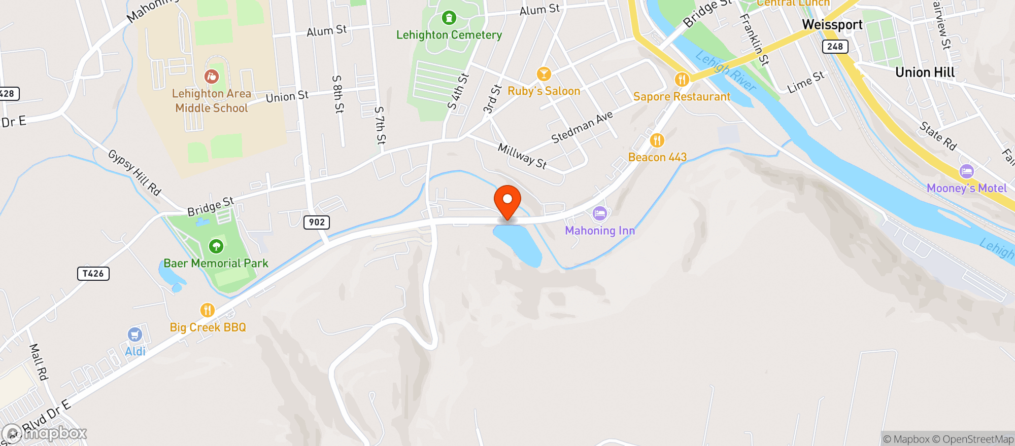 Map showing MASONS COLD BEER TOO