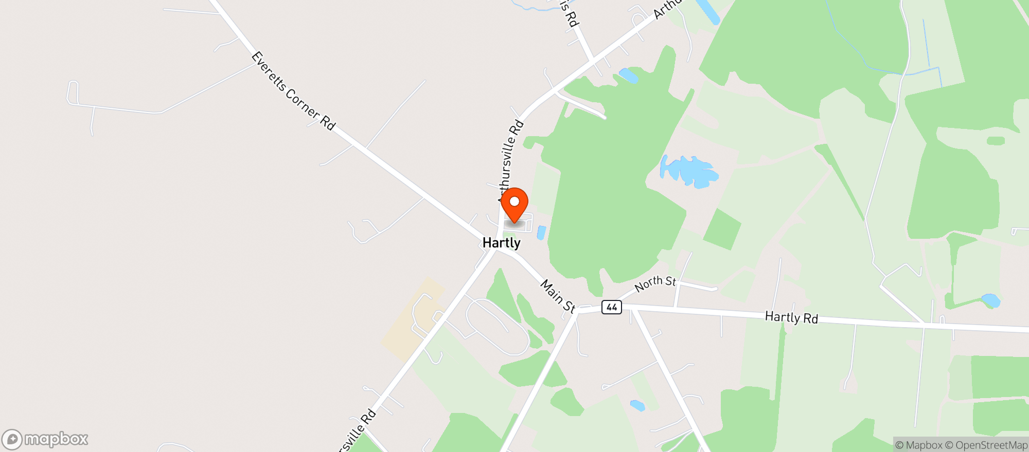 Map showing Newlin E. Wood Social Hal