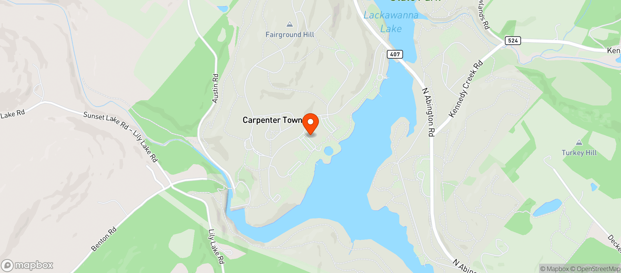 Map showing Lackawanna State Park