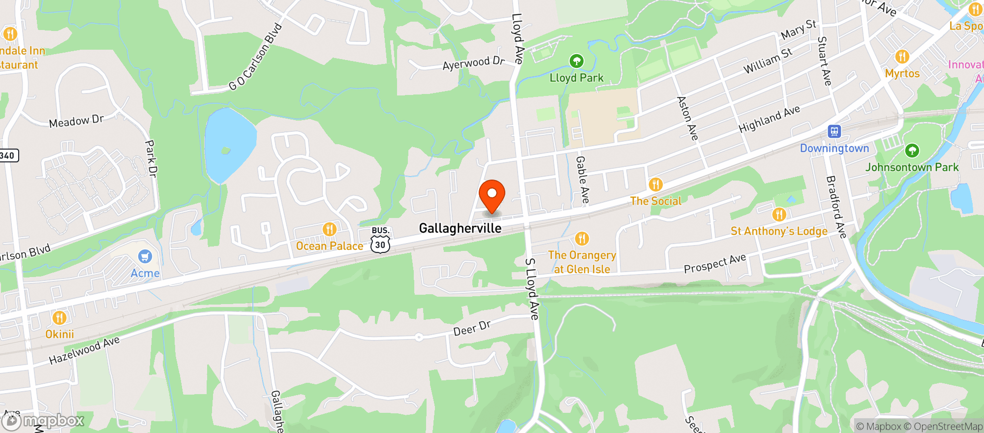 Map showing Italian Village
