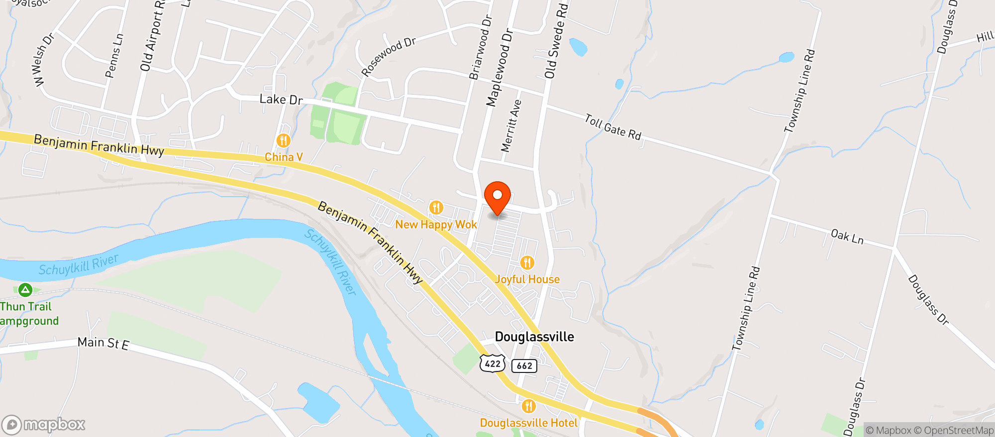 Map showing Redners Warehouse Markets