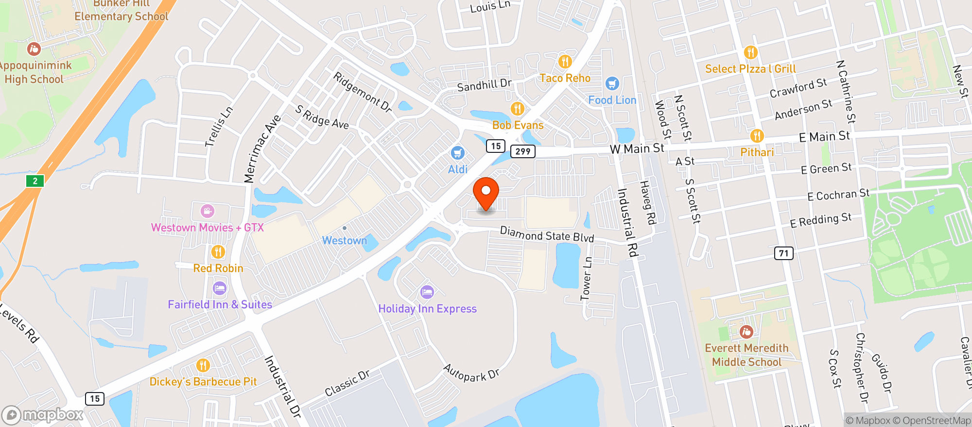 Map showing Buffalo Wild Wings Gril #3299