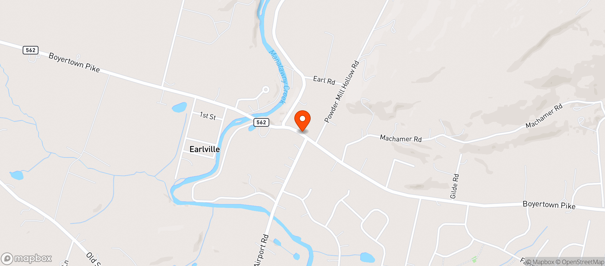 Map showing Mackeys
