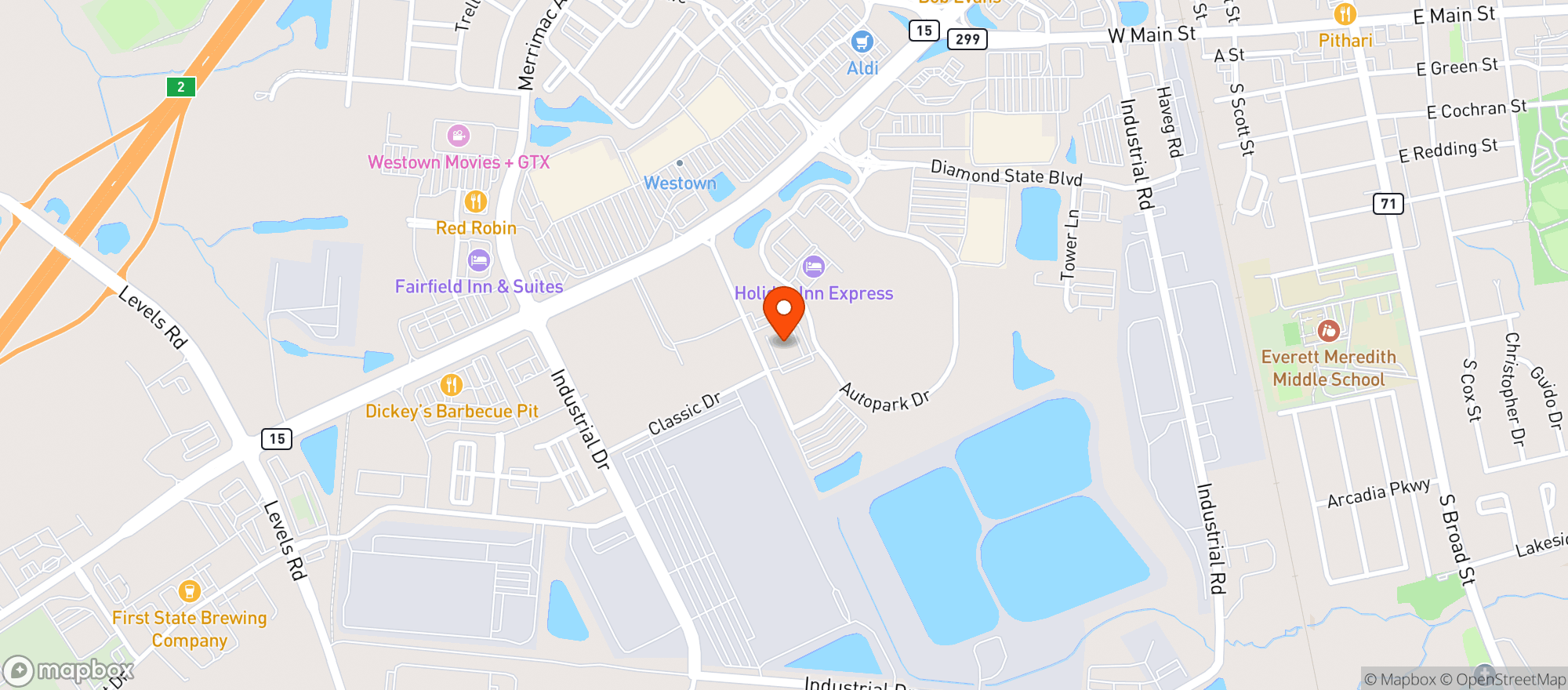Map showing Birdies Links And Drinks