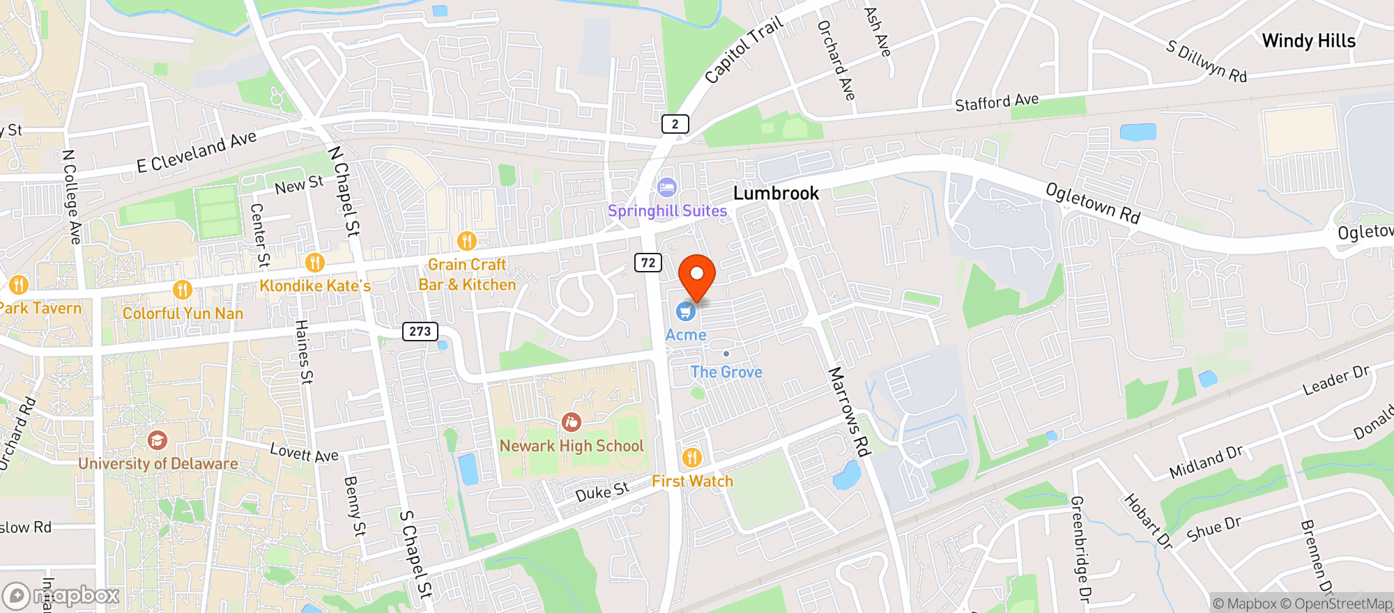 Map showing Acme Market #2680