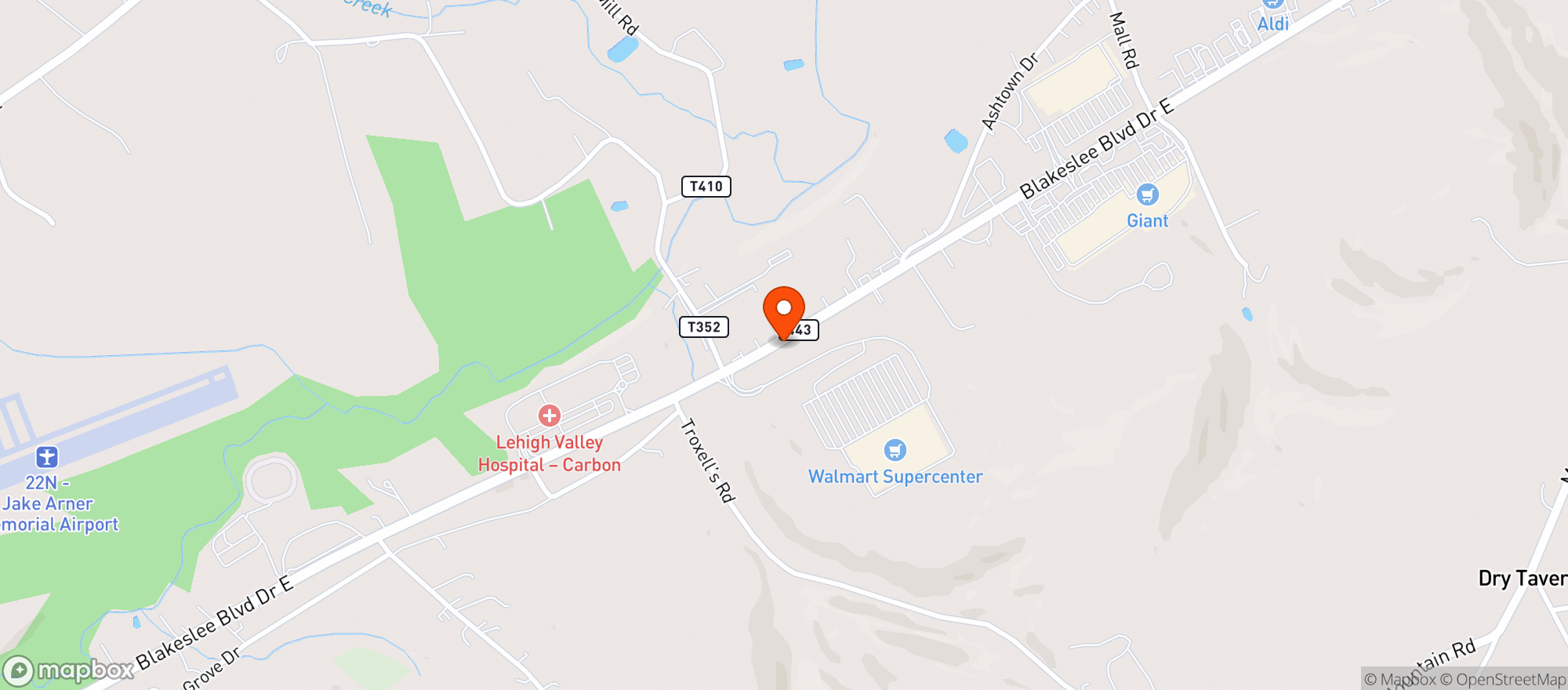 Map showing WALMART SUPERCENTER