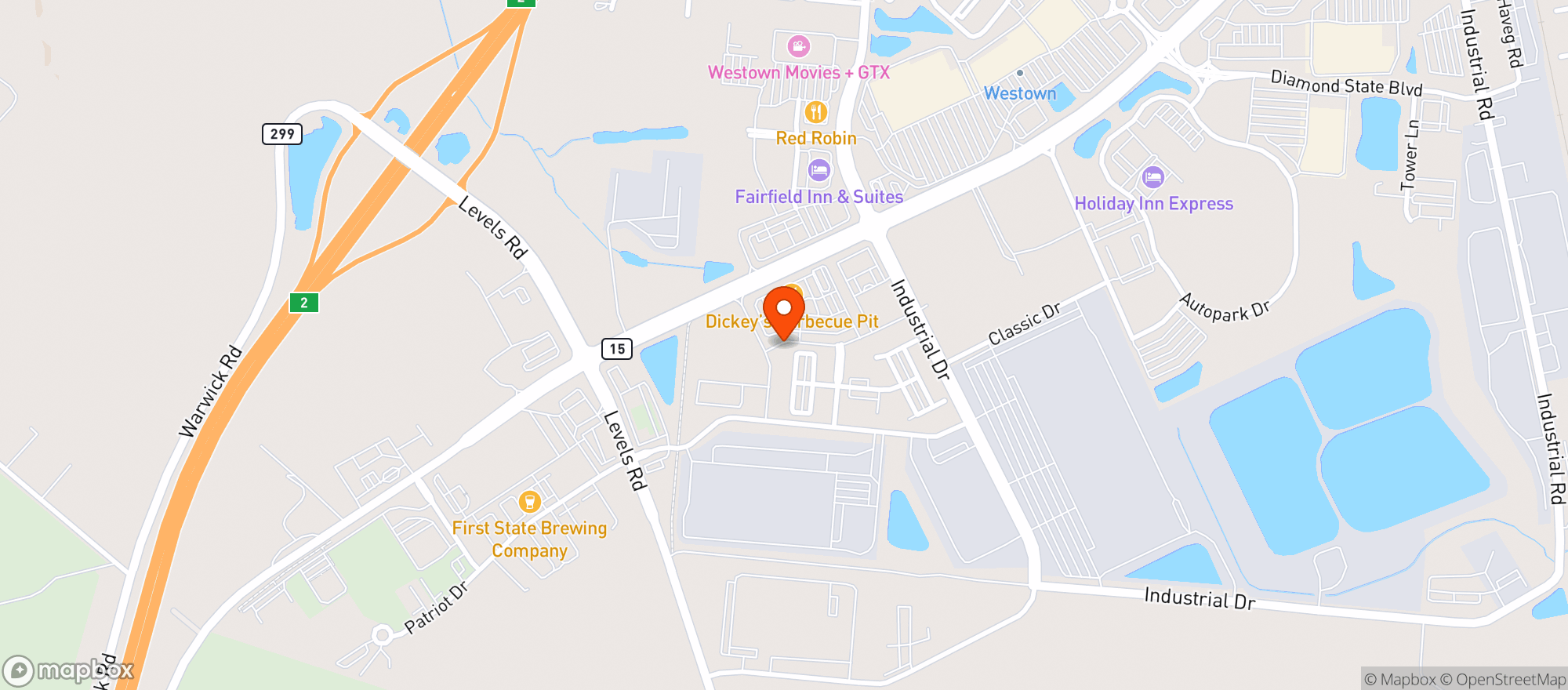 Map showing Empire Wine & Spirits