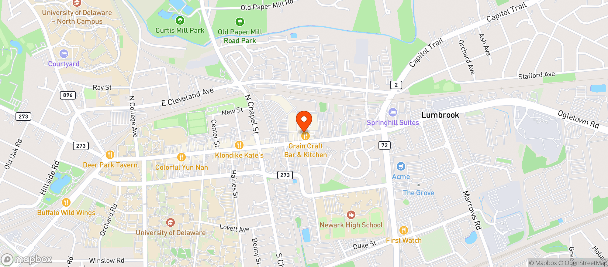 Map showing Grain Craft Bar & Kitchen