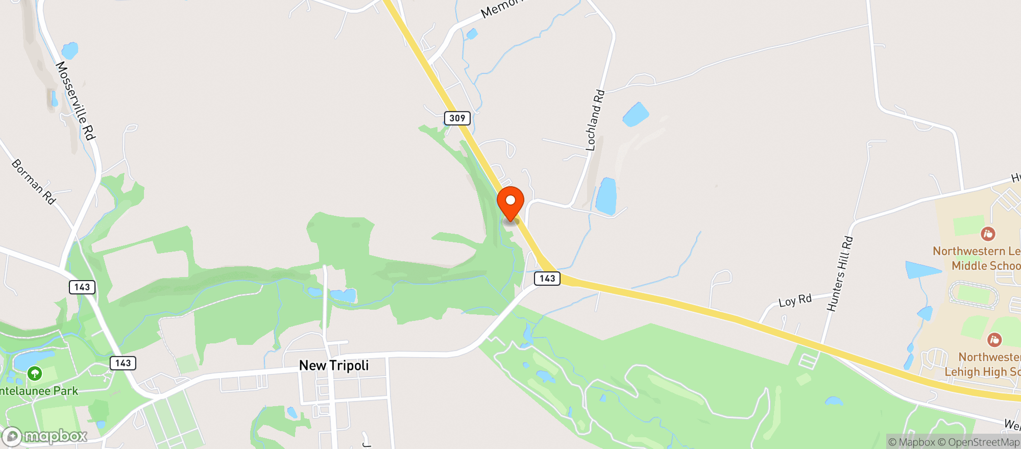 Map showing Blue Mountain Beverage