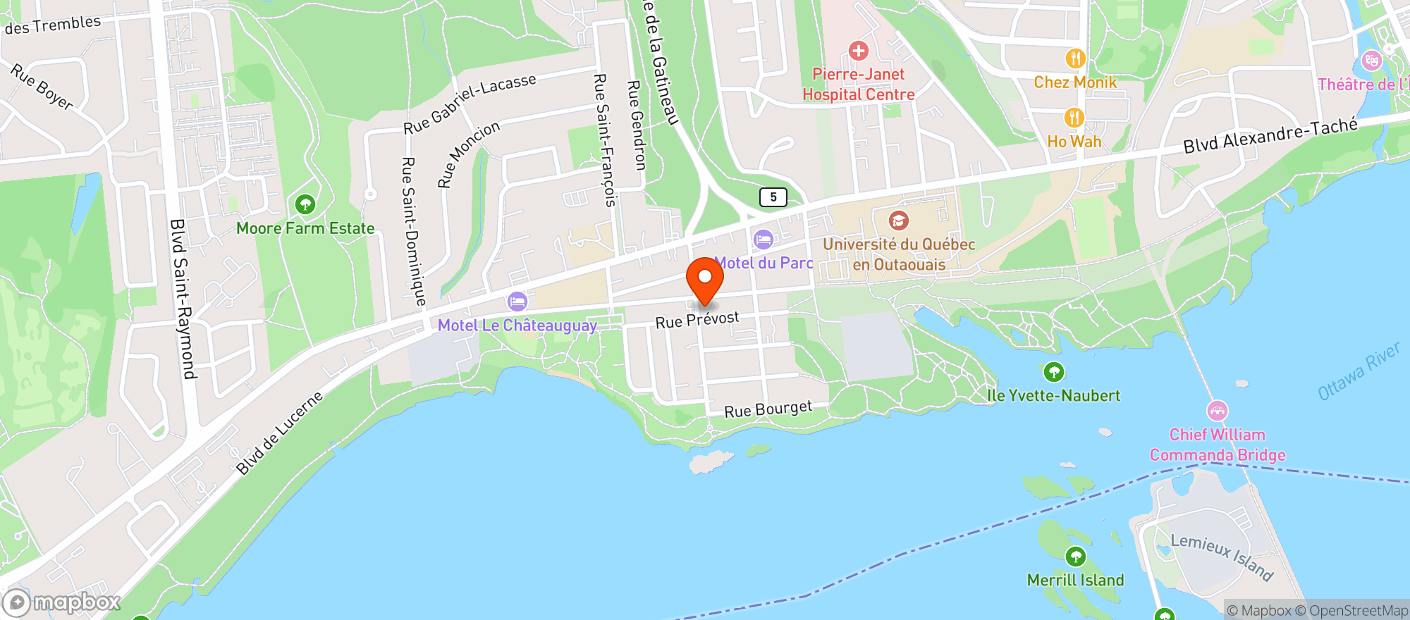 Map showing Iga Famille Charles Gatineau #607