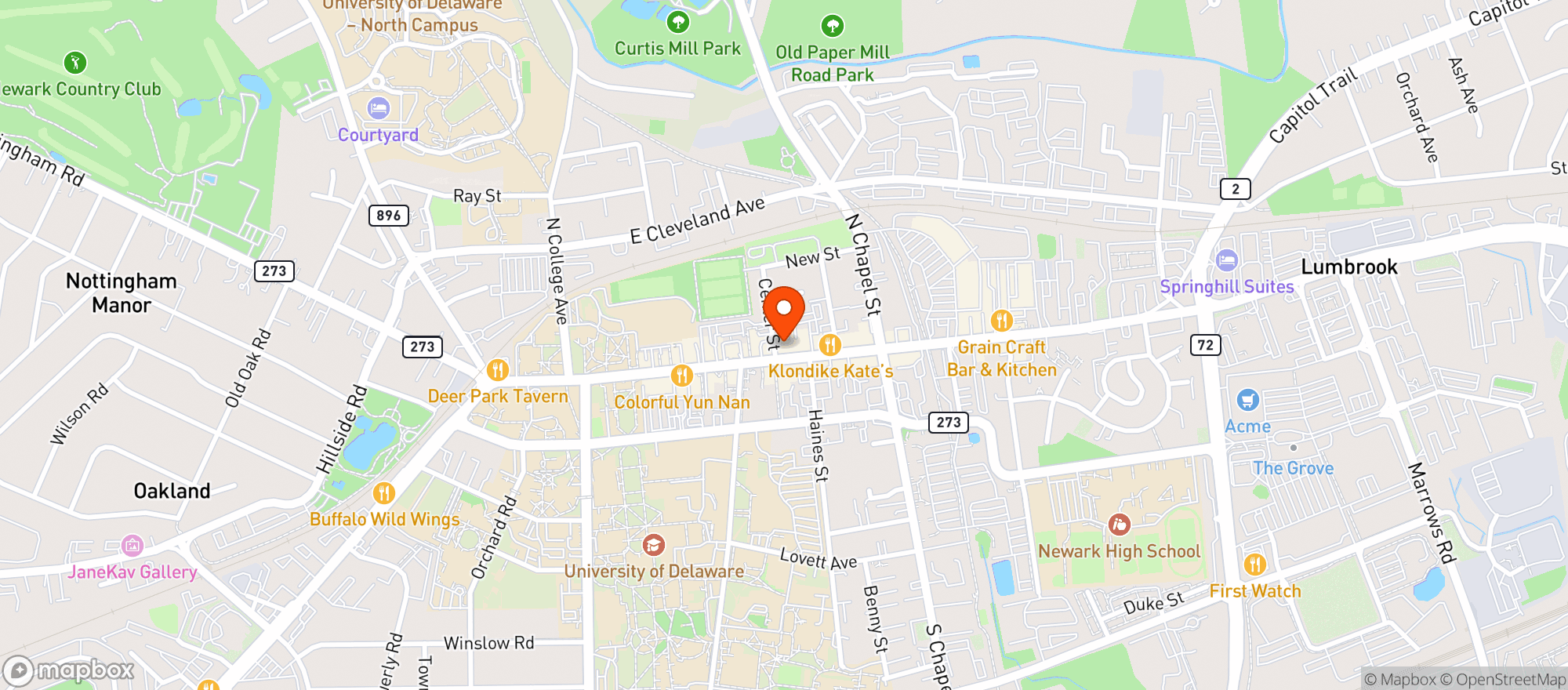 Map showing Home Grown Cafe