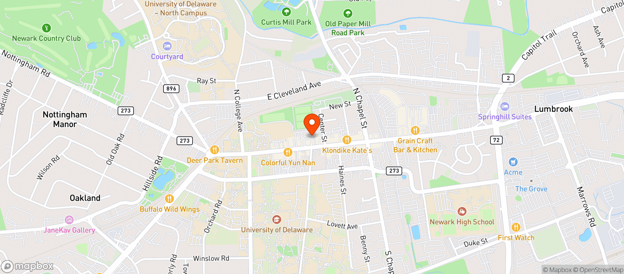Map showing The Greenhouse Gastropub