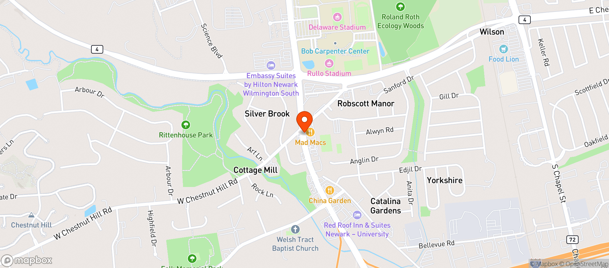 Map showing Mad Macs
