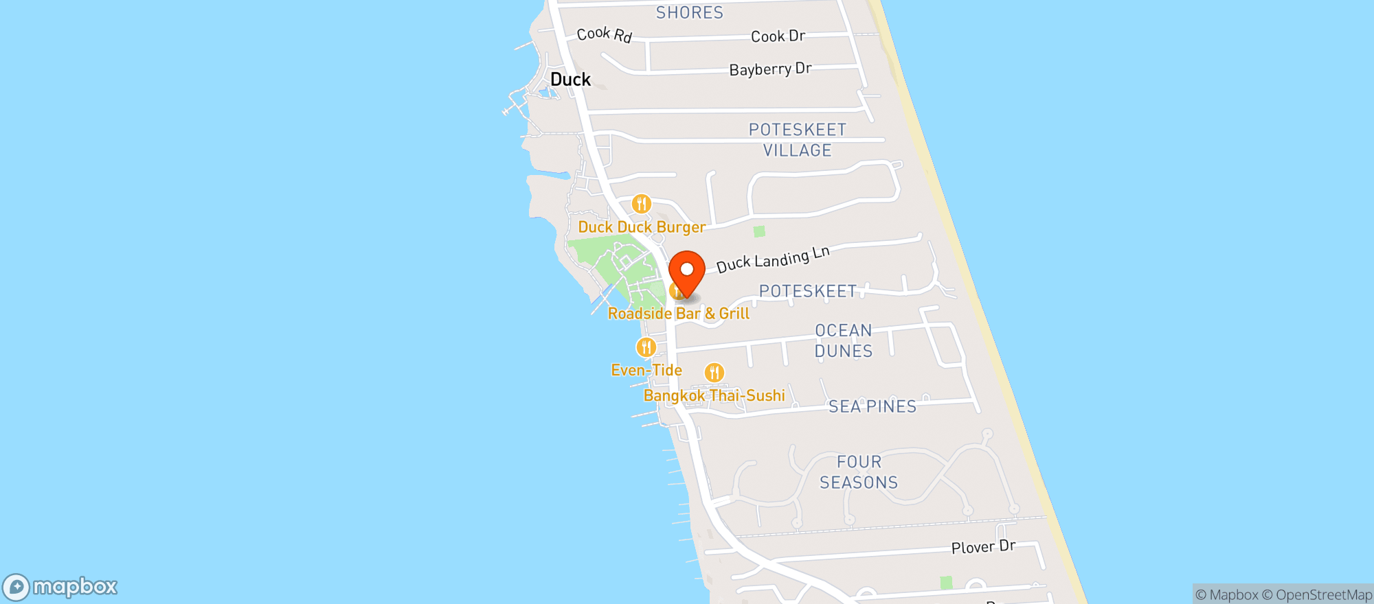 Map showing Cbduck Obx
