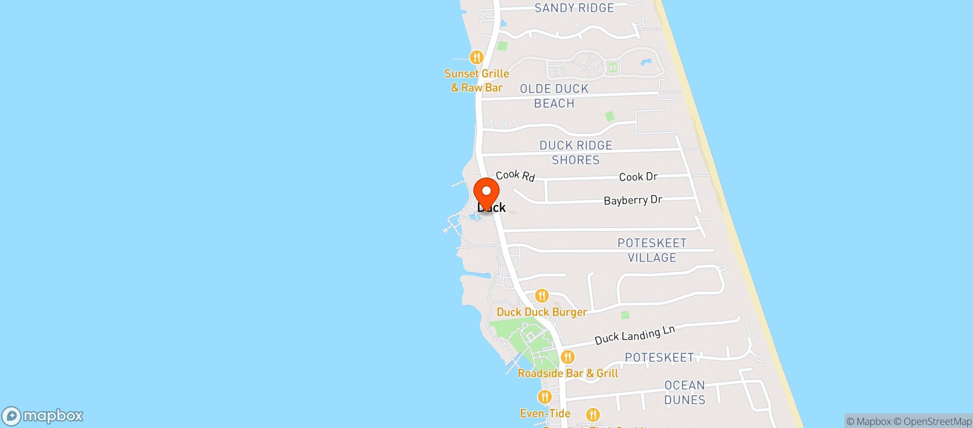 Map showing Coastal Cantina