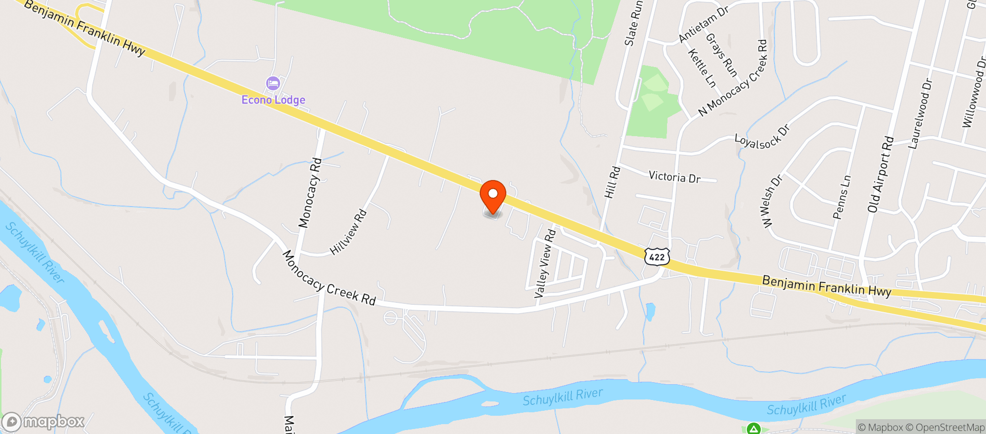 Map showing Blackjax Pub