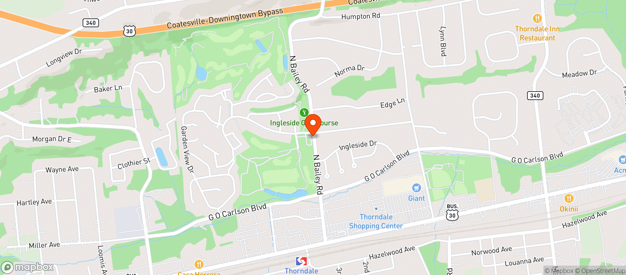 Map showing The Craft House Bar & Grill