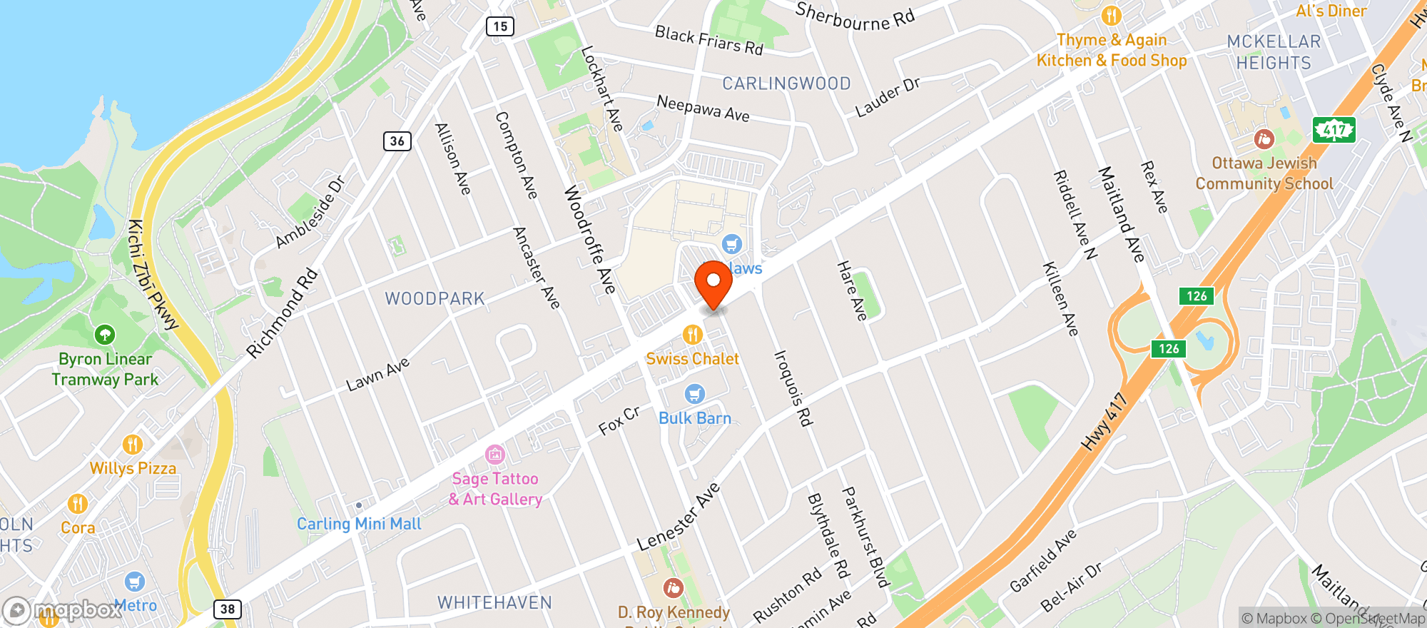Map showing Staples