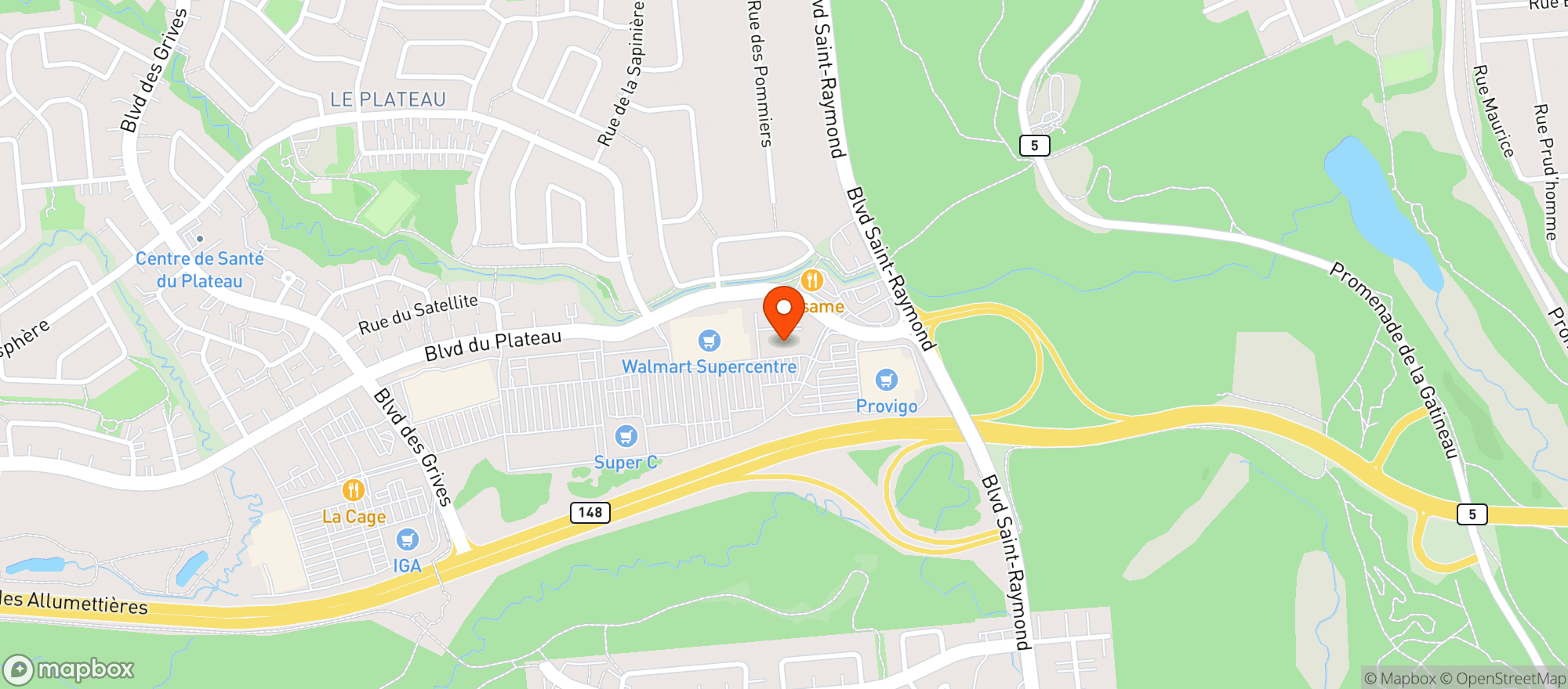 Map showing La Boite A Grains