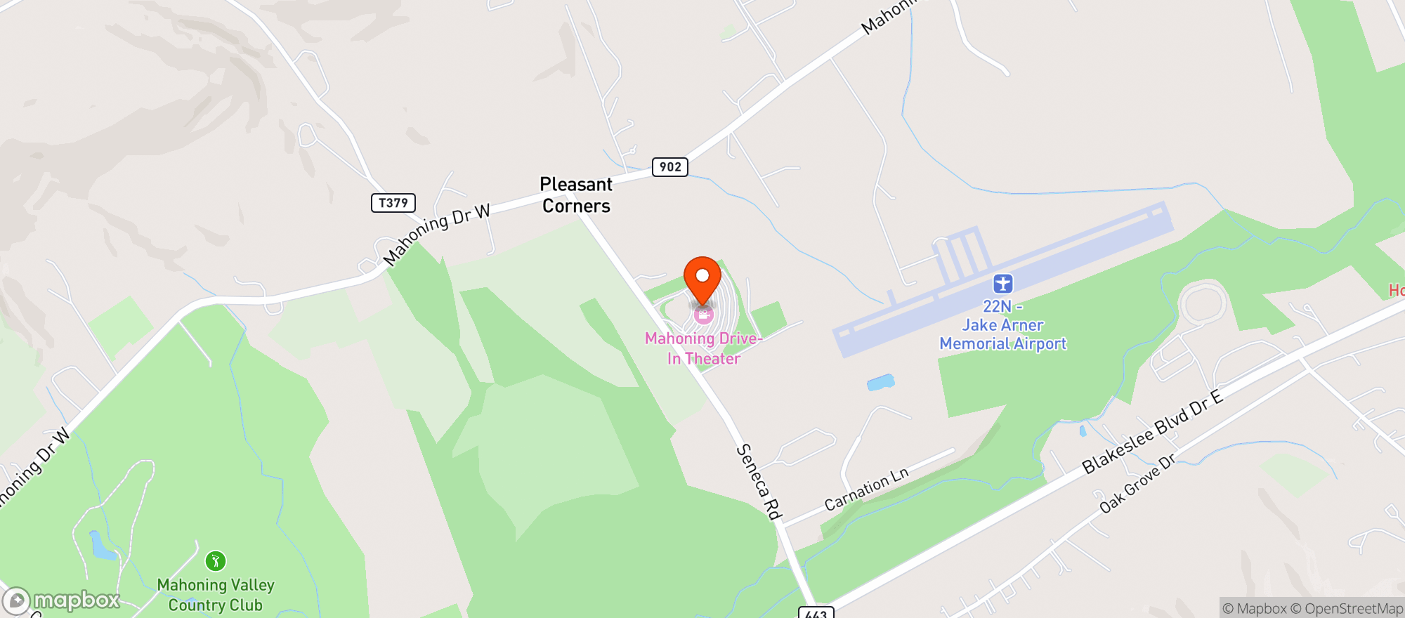 Map showing The Mahoning Drive-in Theater