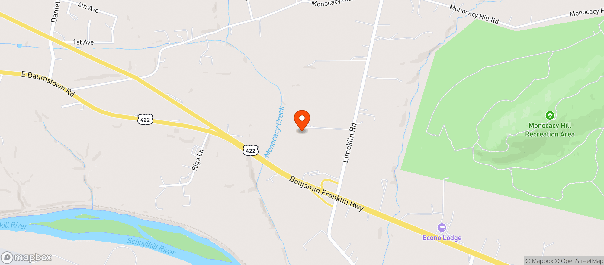 Map showing Island Pizza Inc