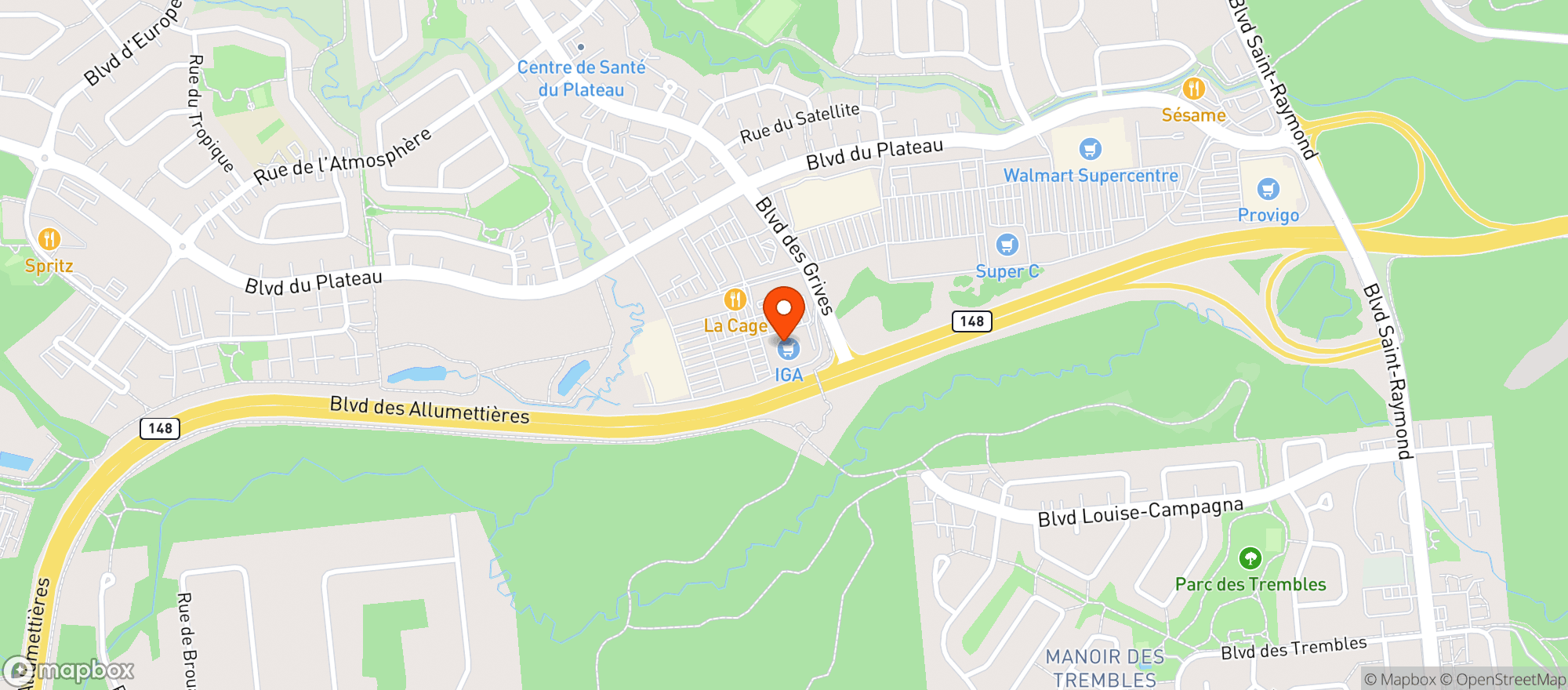 Map showing IGA extra Affilie #8501