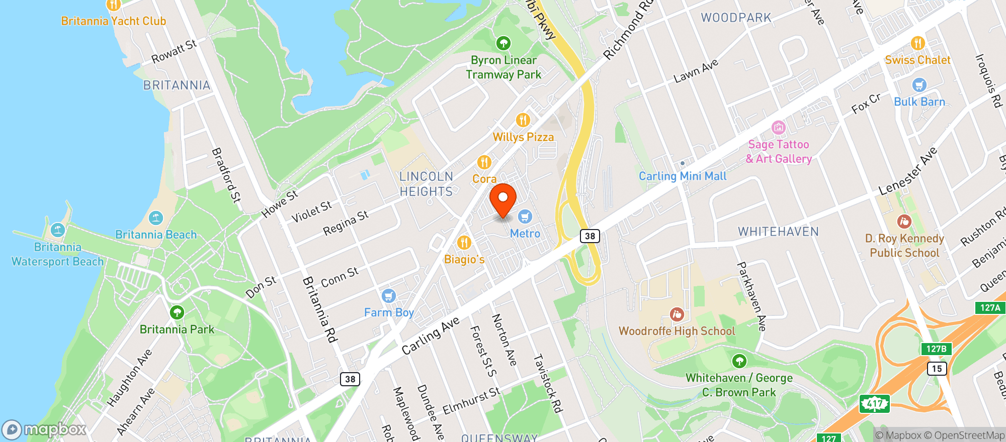 Map showing Metro 11254