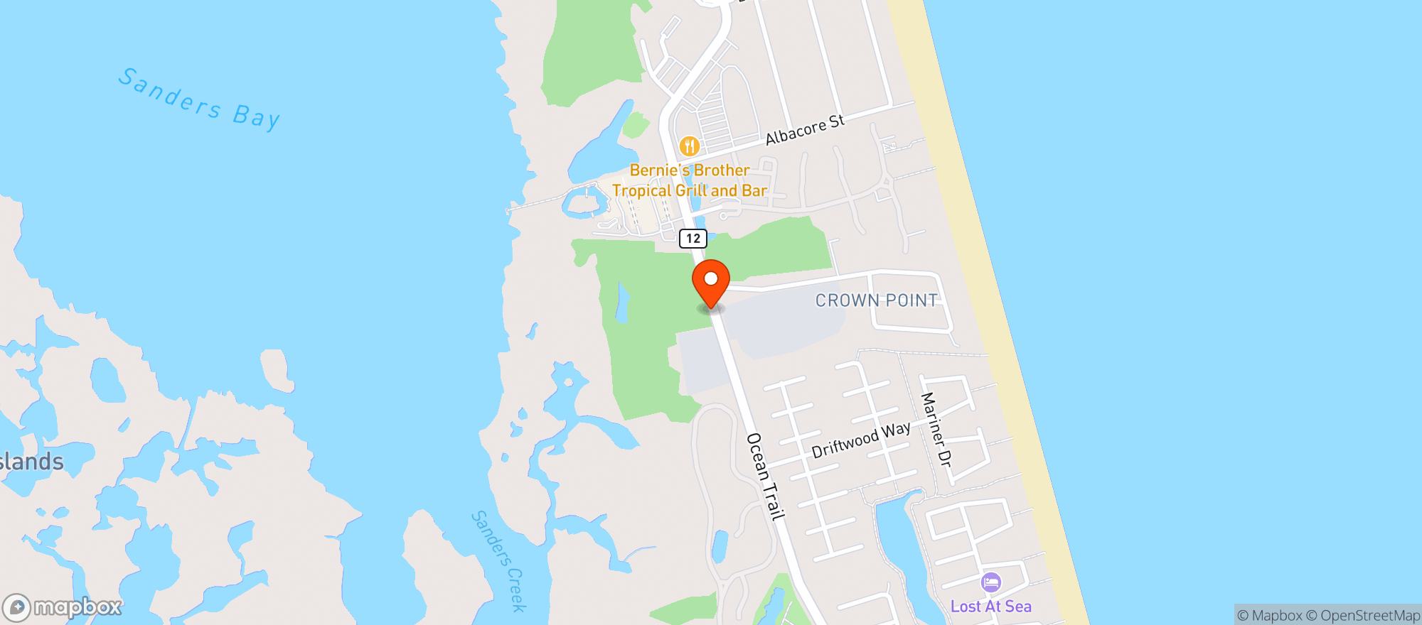 Map showing Brew Thru - Corolla