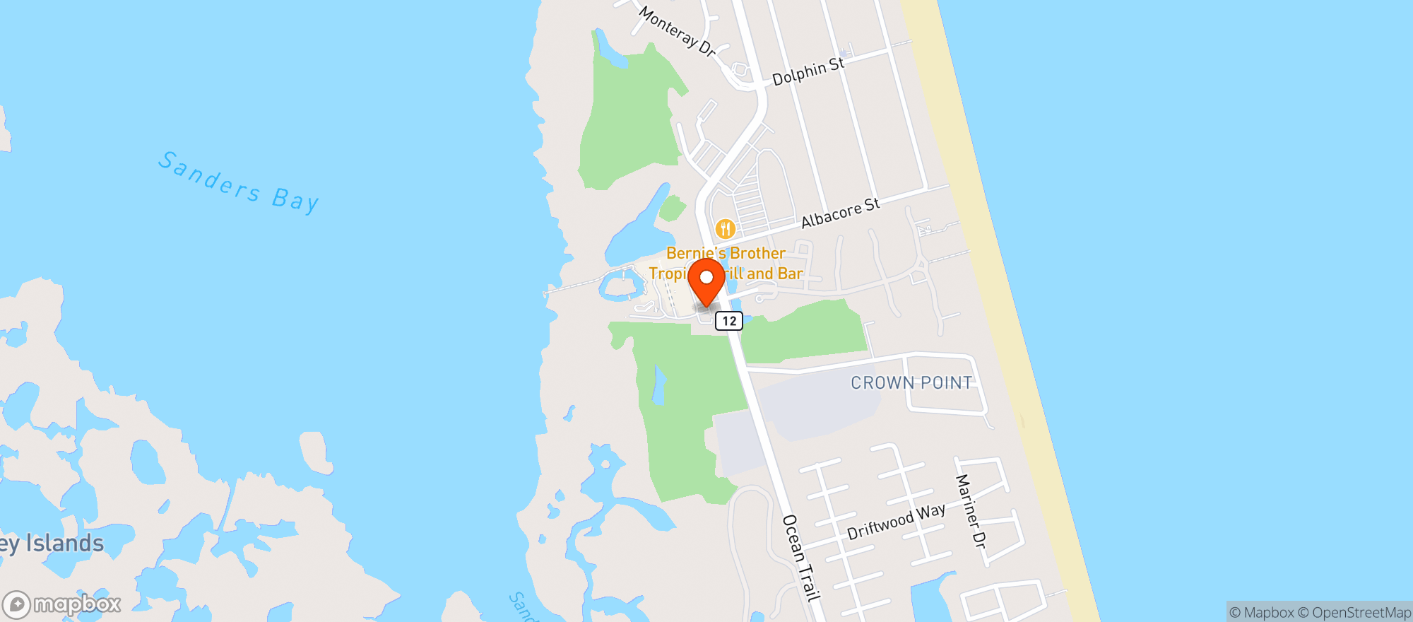Map showing Brew Thru