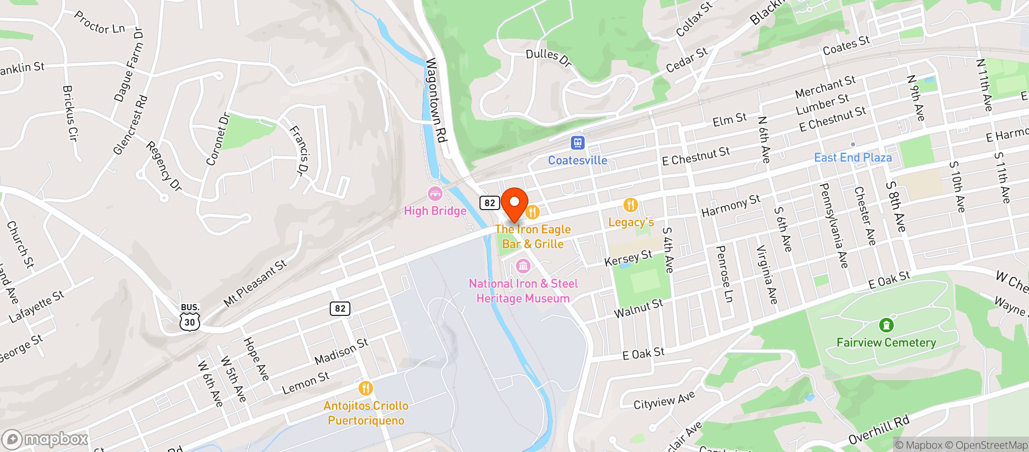 Map showing Casa Herrera Mexican Restaurant