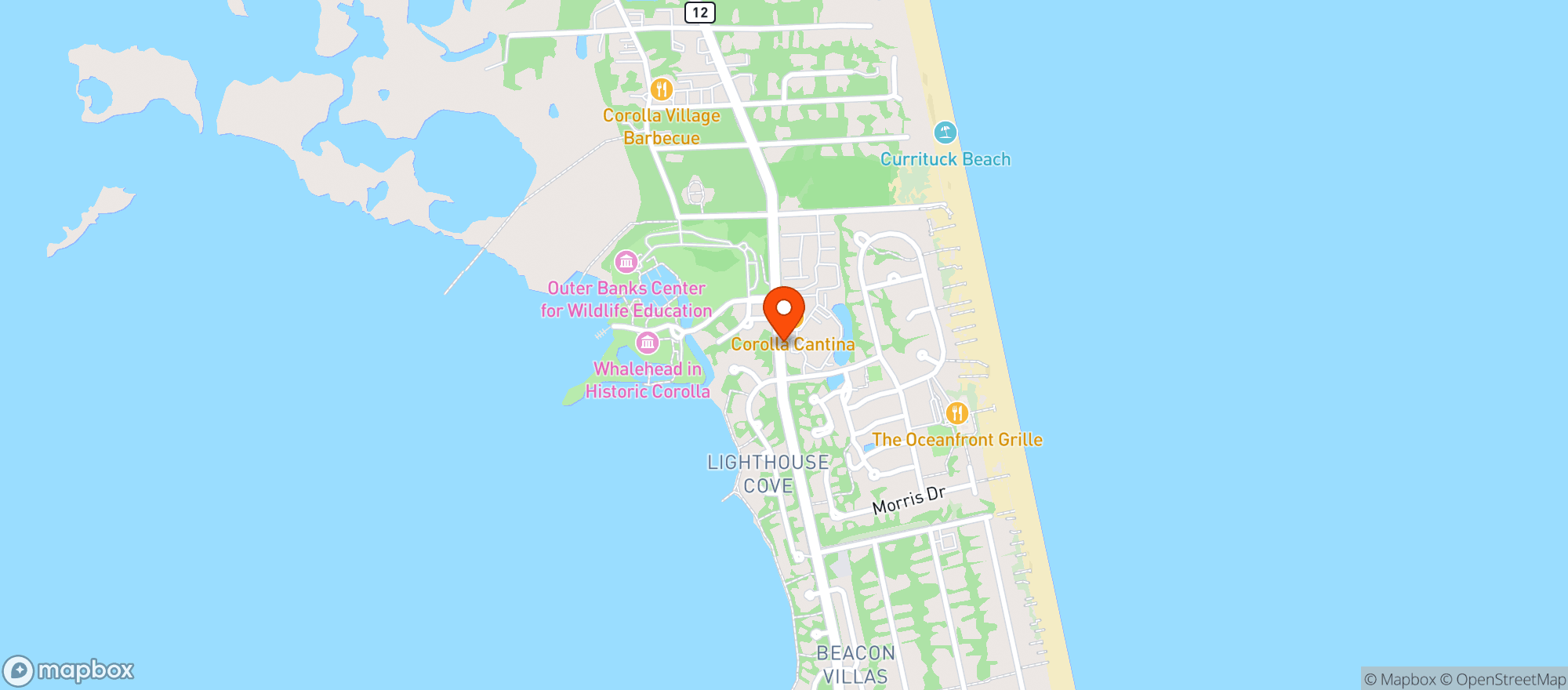 Map showing Brew Thru