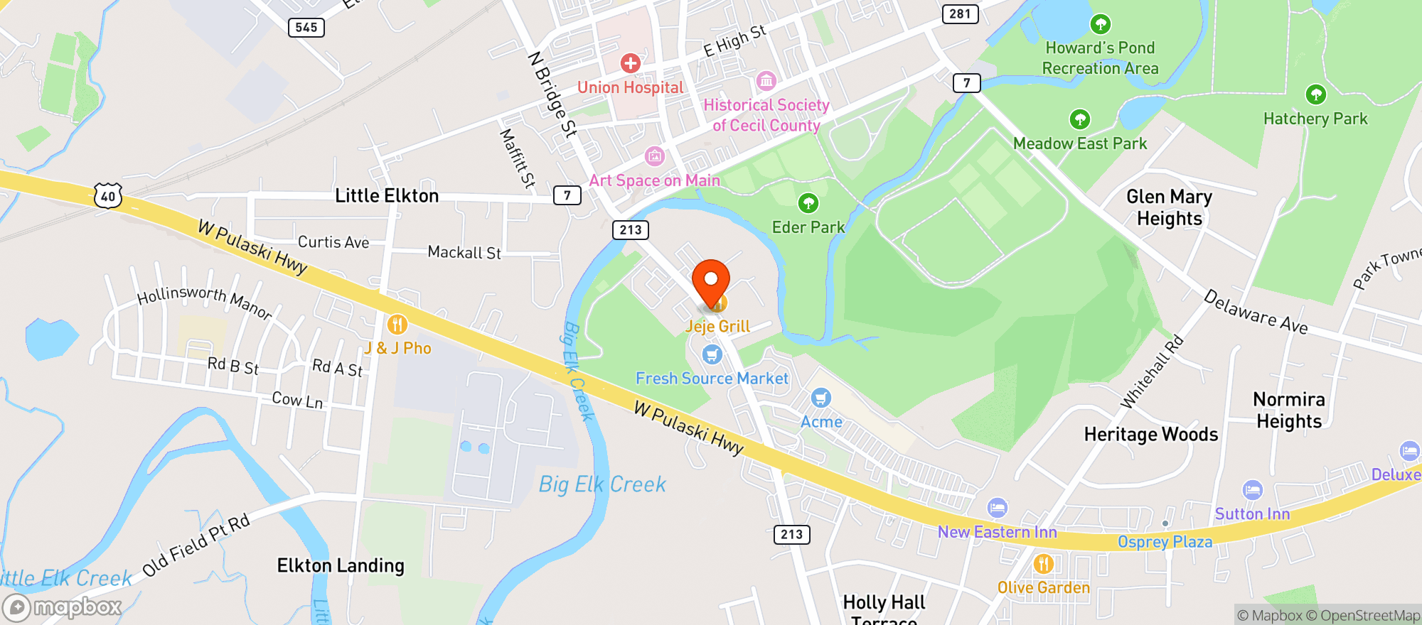 Map showing Taco Master
