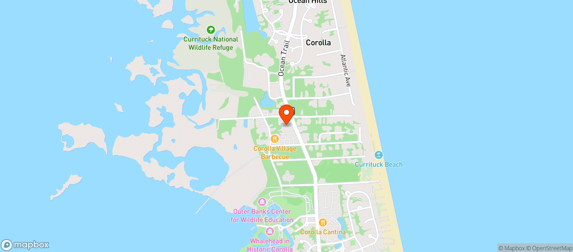 Map showing Corolla Convenience