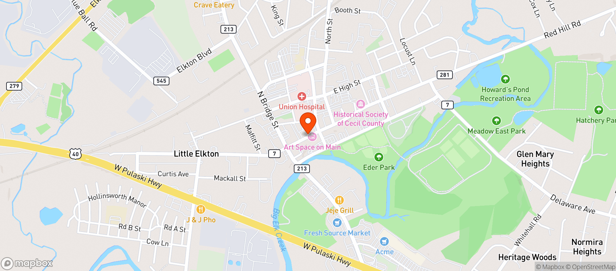 Map showing American Legion
