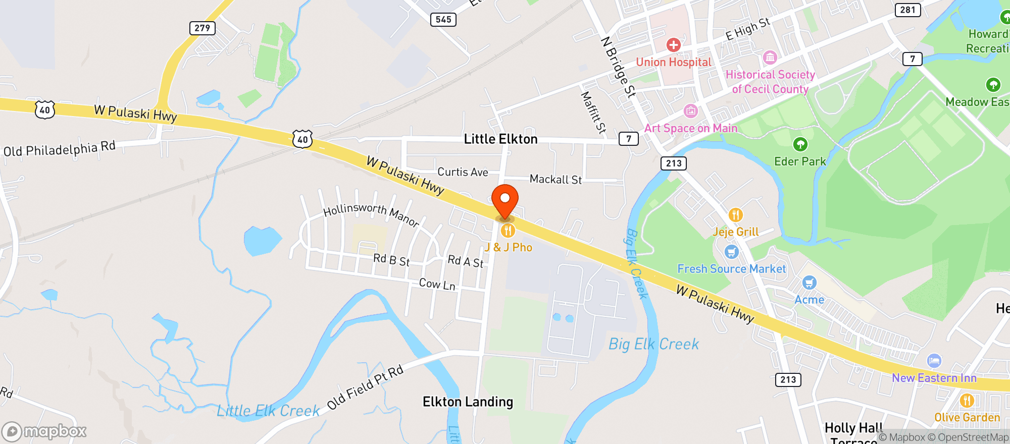 Map showing Elk Landing Beer Wine Spirits