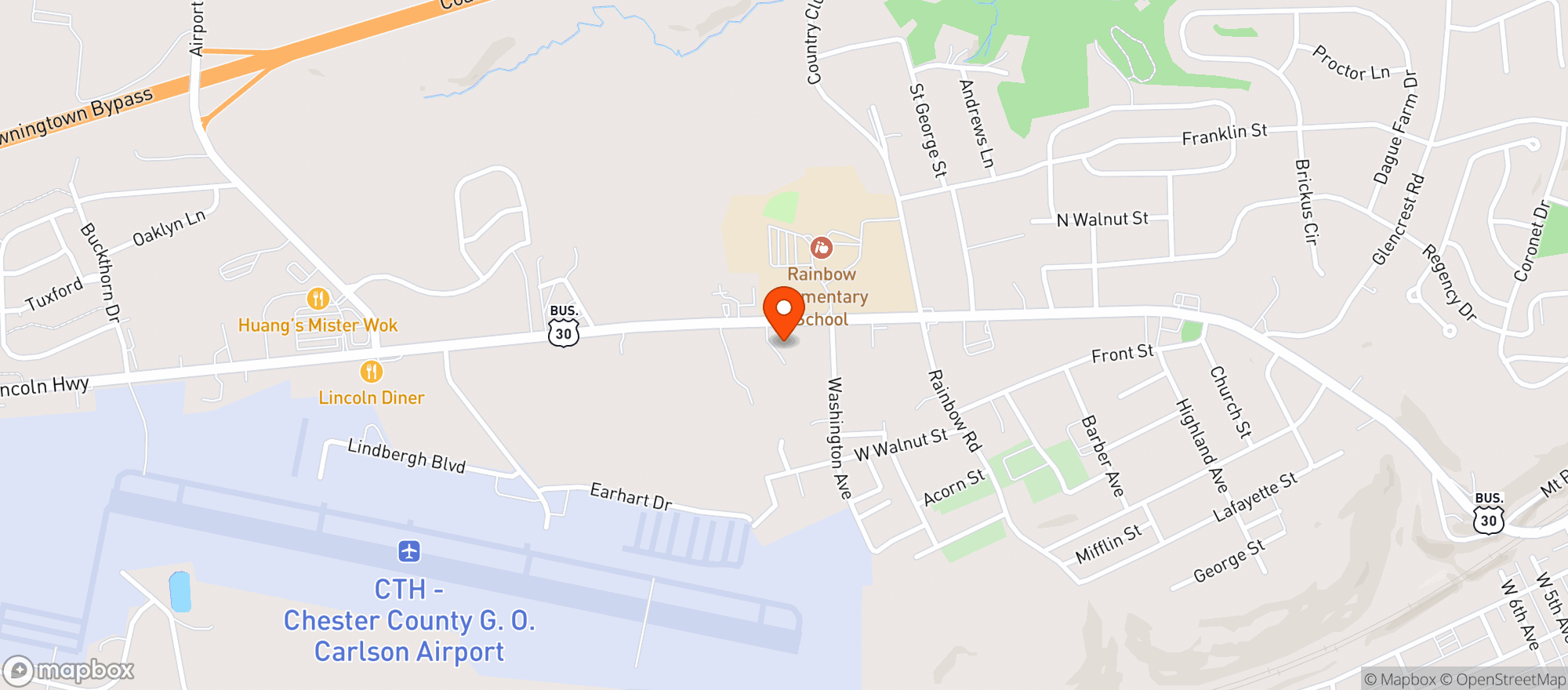 Map showing Rainbow Bru Thru