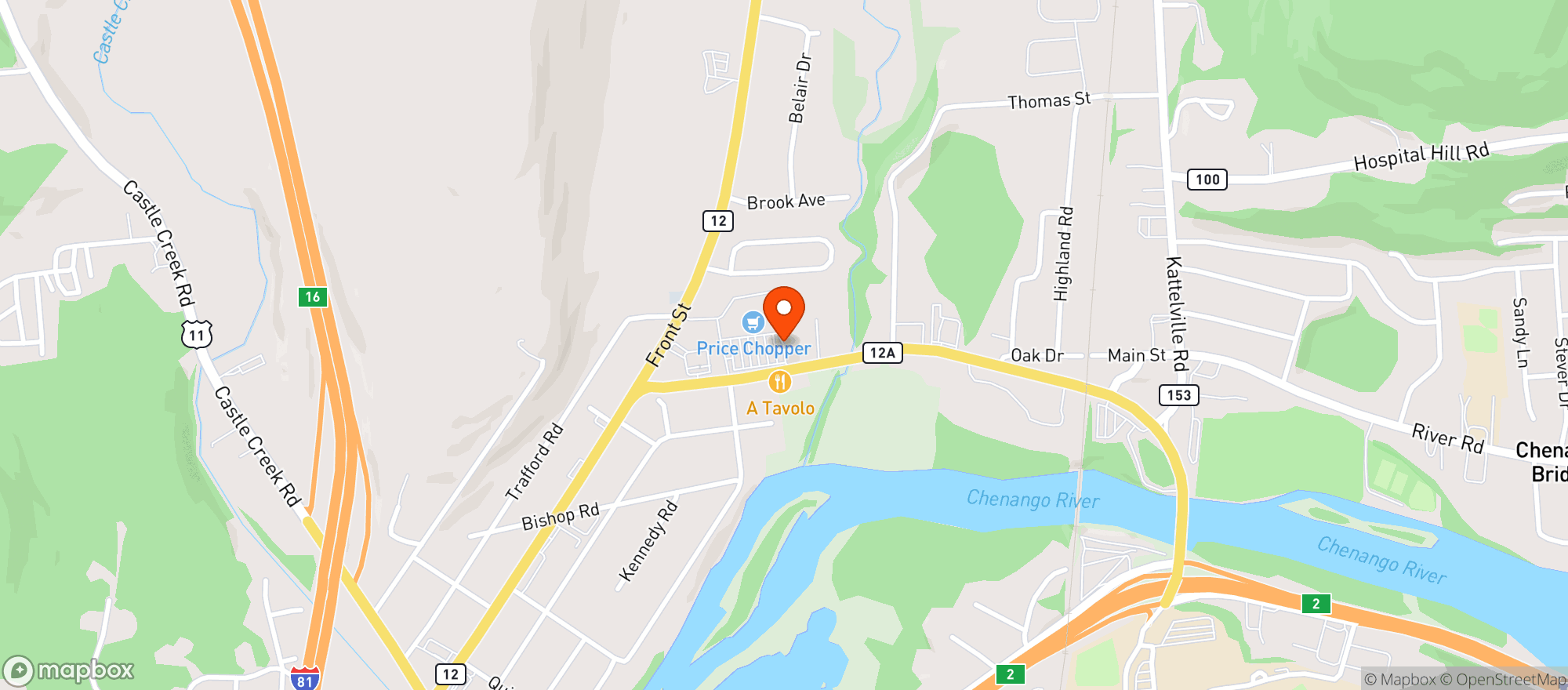 Map showing Price Chopper