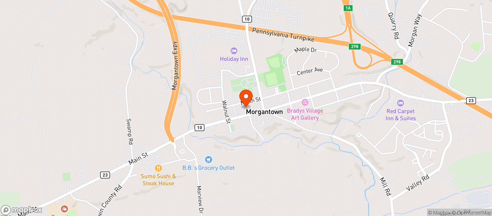 Map showing Heritage Restaurant & Musket Lounge