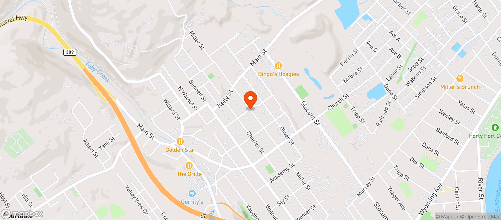 Map showing Kesters Cafe
