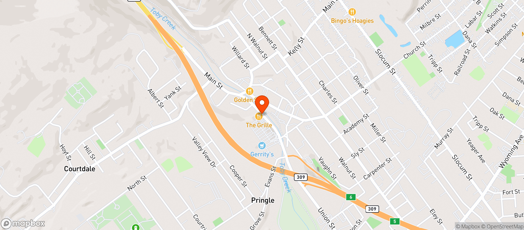 Map showing Gerritys Wine & Beer